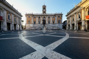 Piazza,Del,Campidoglio,With,Statue,Of,Marcus,Aurelius,In,Rome,